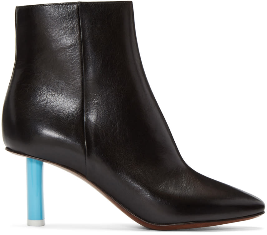 Vetements Black Leather Ankle Boots