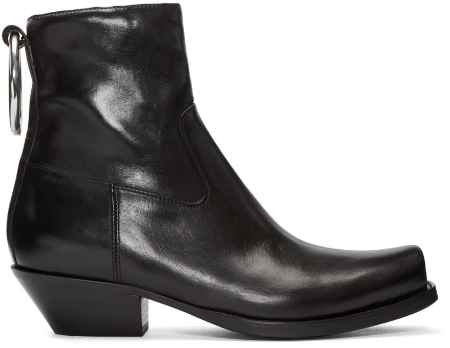 Vetements Black Cowboy Ring Boots