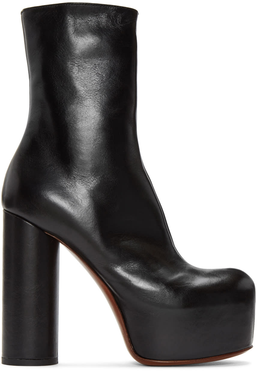 Vetements Black Leather Platform Boots