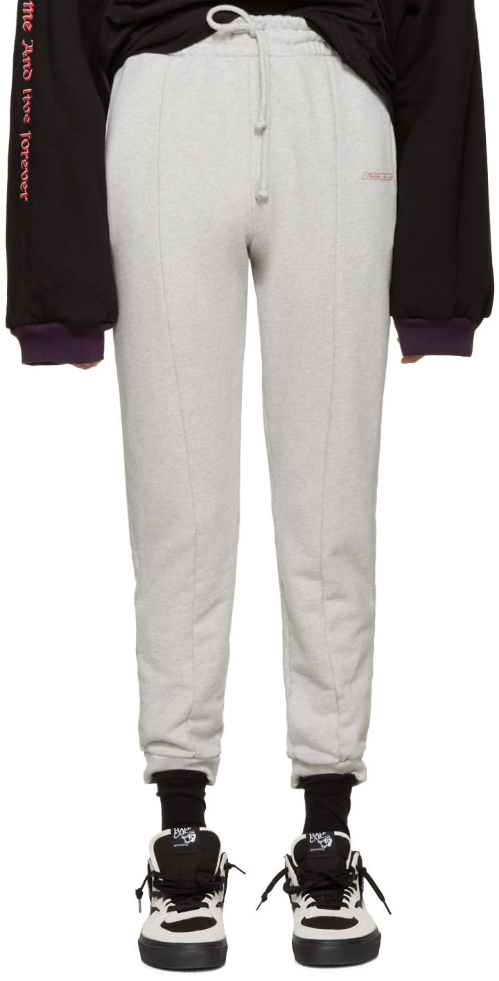 Vetements Grey Embroidered Logo Lounge Pants