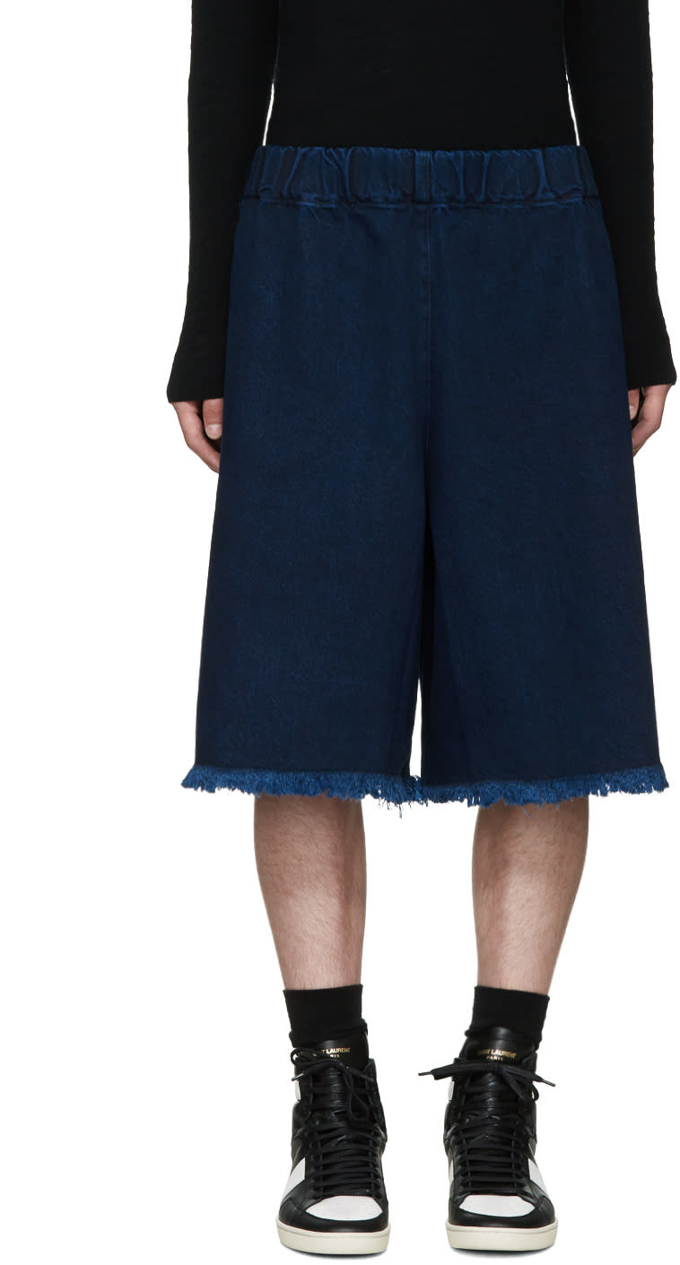 Marques Almeida Indigo Denim Tracksuit Shorts