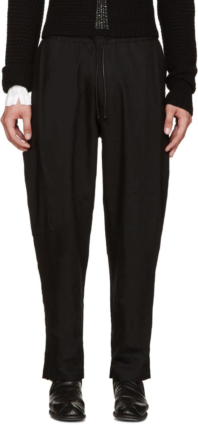 Isabel Benenato Black Coulisse Trousers