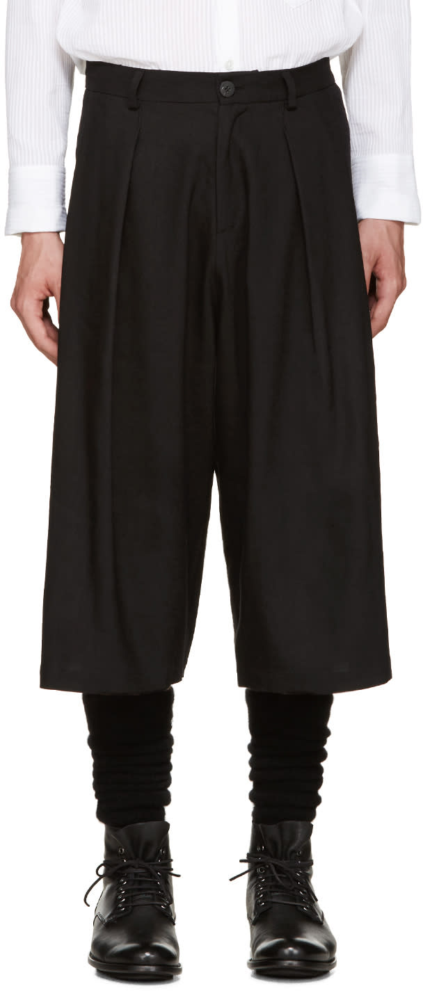 Isabel Benenato Black Pleated Trousers