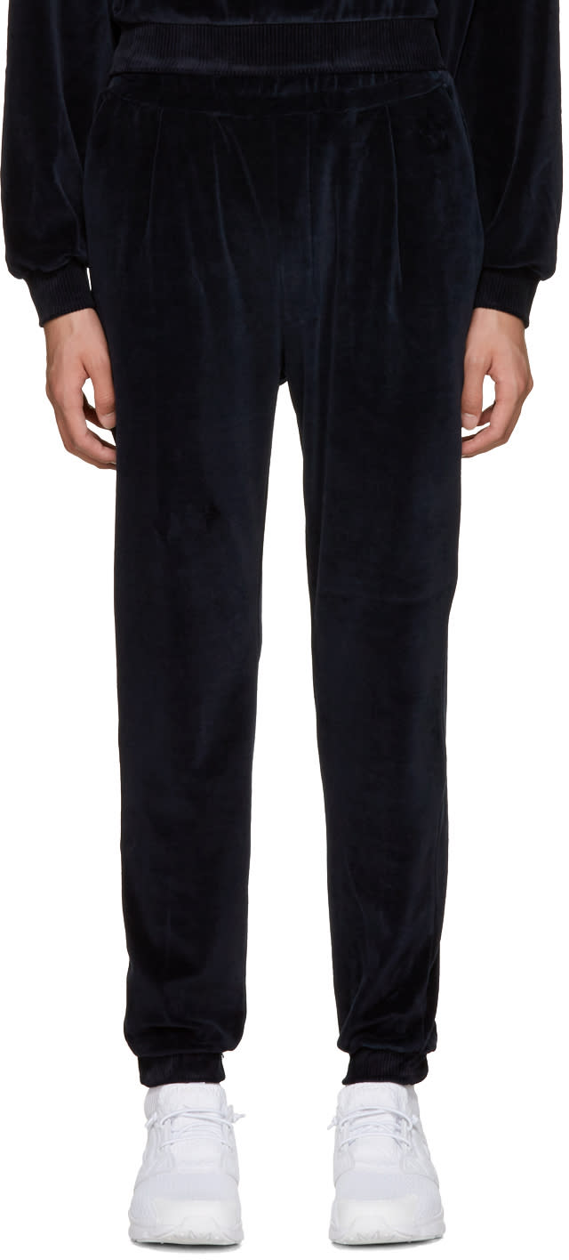 Sunnei Navy Velour Lounge Pants