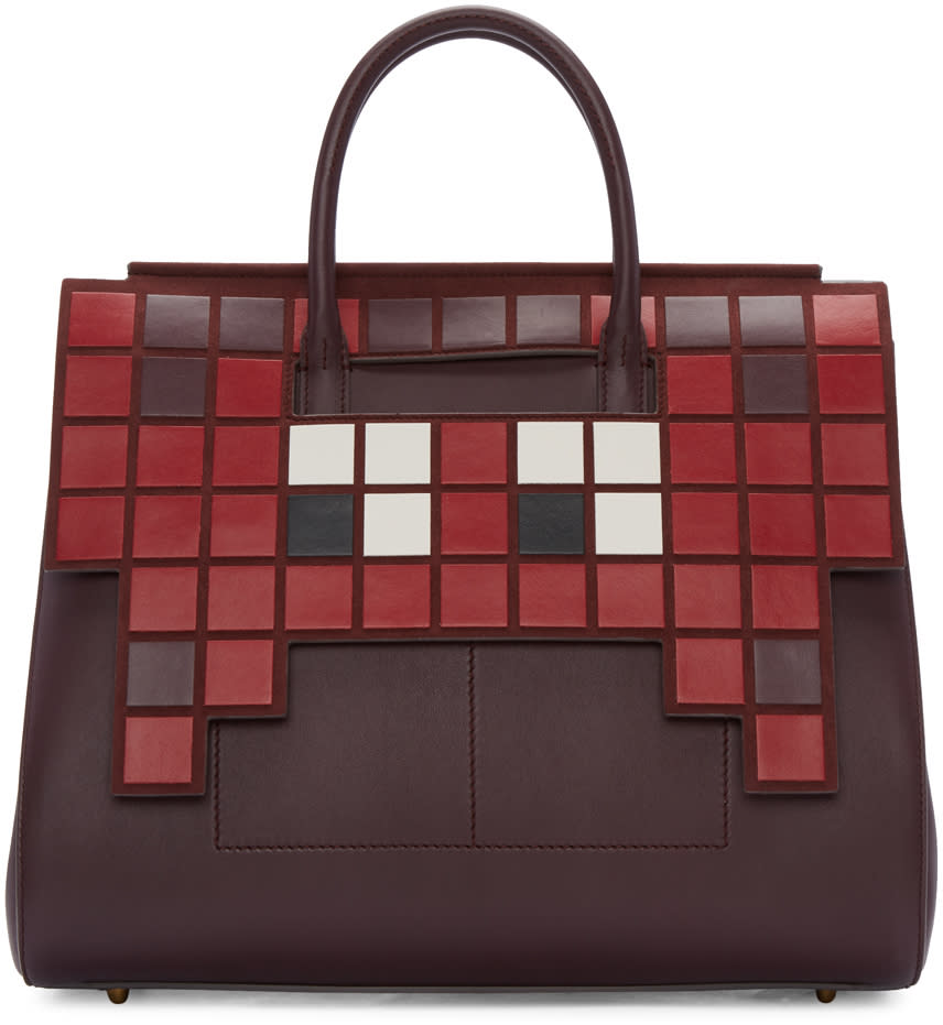 Anya Hindmarch Burgundy Space Invaders Ephson Bag