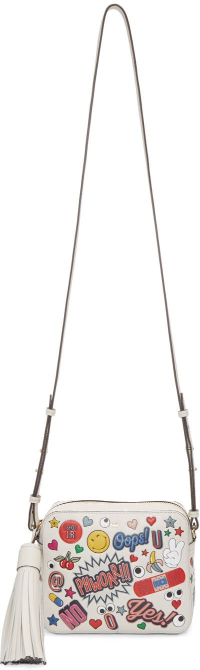 Anya Hindmarch Off-white All-over Sticker Cross-body Bag