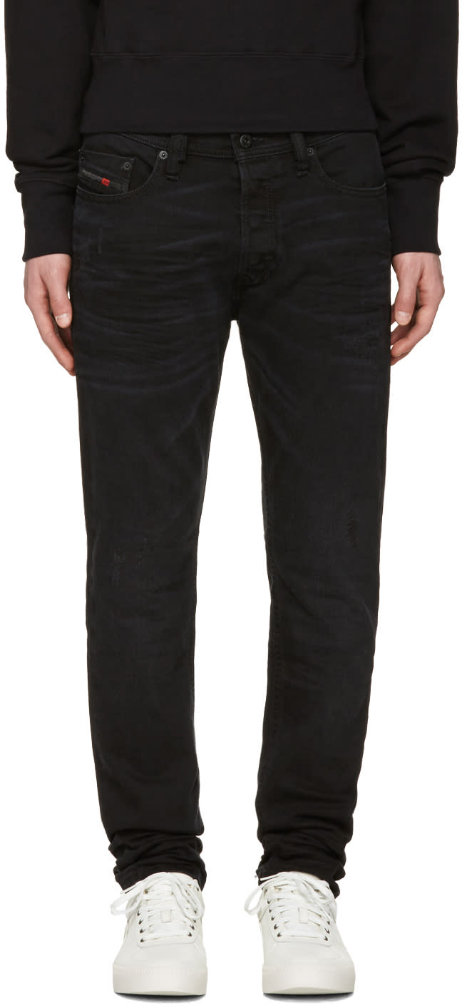 Diesel Black Distressed Tepphar Jeans
