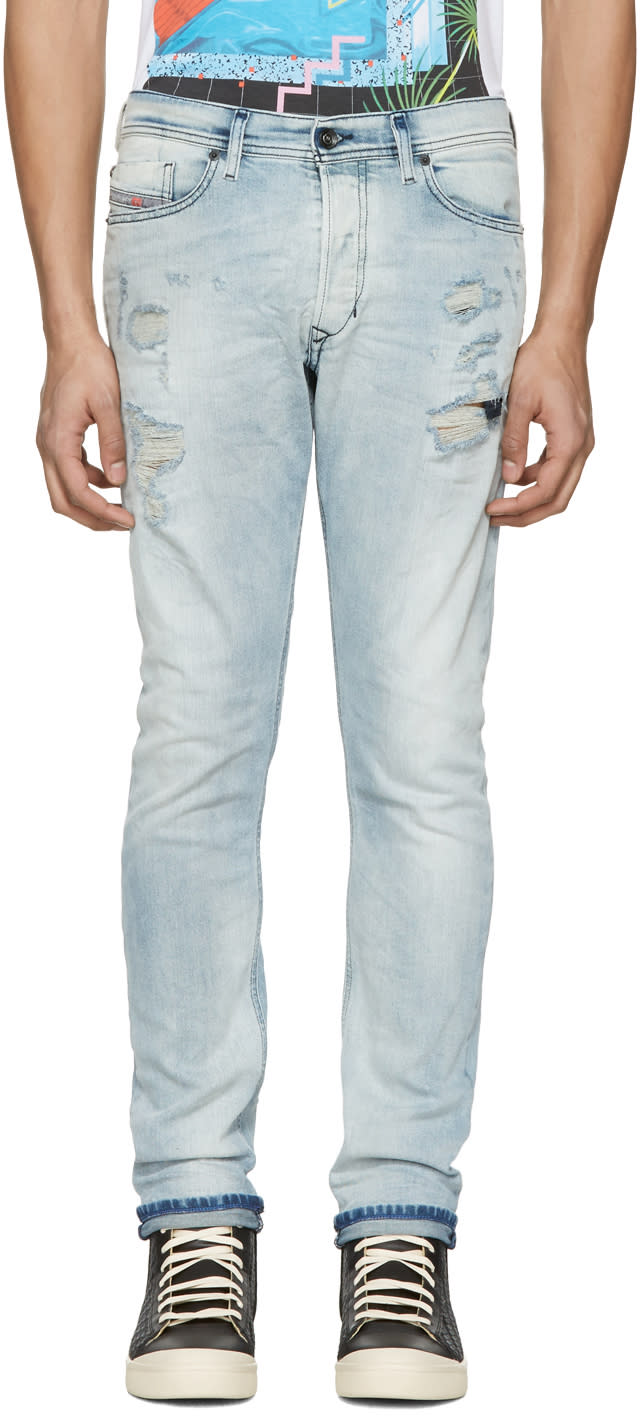 Diesel Blue Destroyed Tepphar Jeans