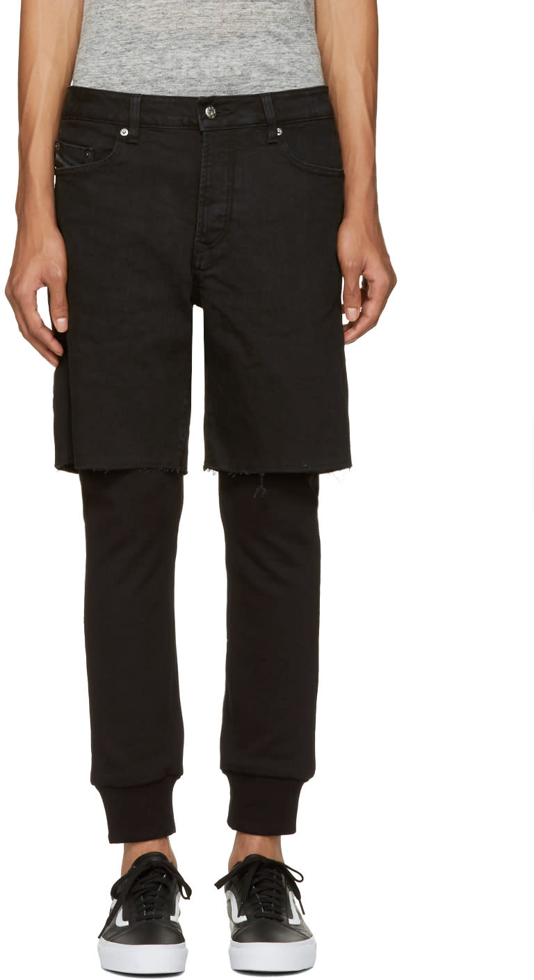 Diesel Black D-jasp Layered Trousers