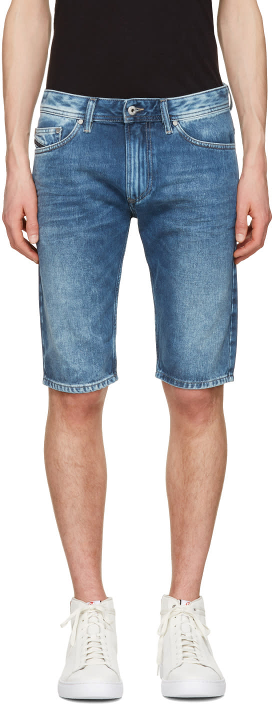 Diesel Blue Denim Thashort Shorts
