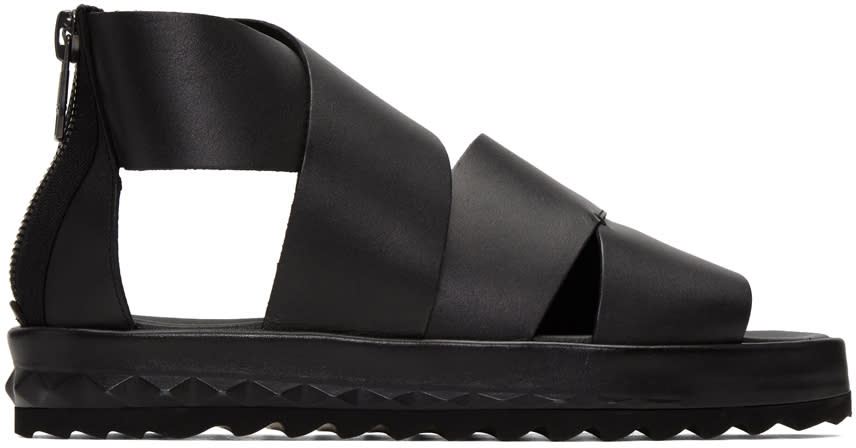 Diesel Black D-studz Cross Sandals