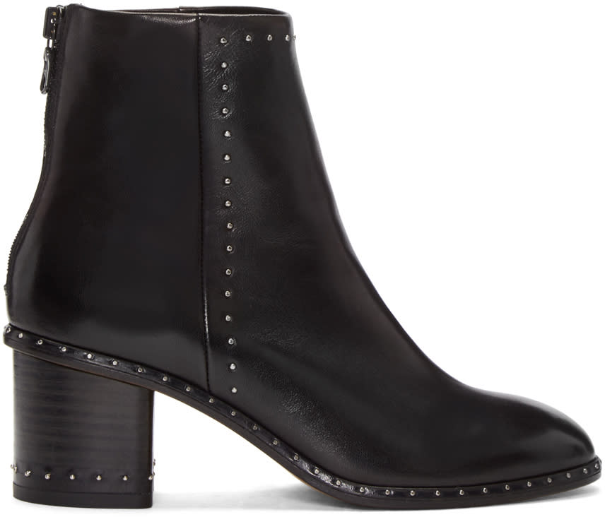 Rag and Bone Black Studded Willow Boots