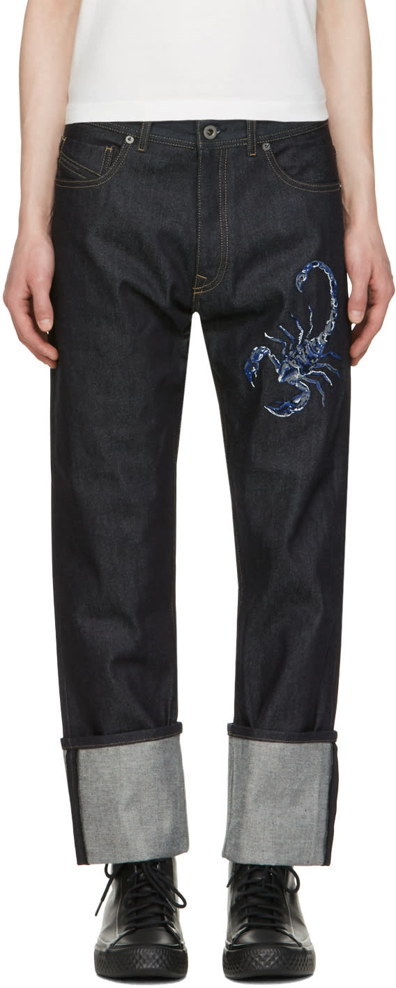 Diesel Black Gold Blue Scorpion Jeans