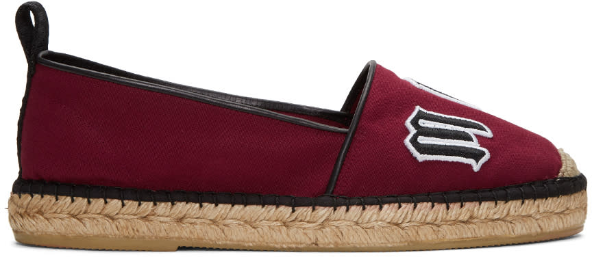 Mcq Alexander Mcqueen Burgundy Logo Espadrilles