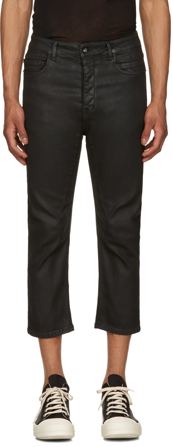 Rick Owens Drkshdw Black Cropped Torrence Jeans