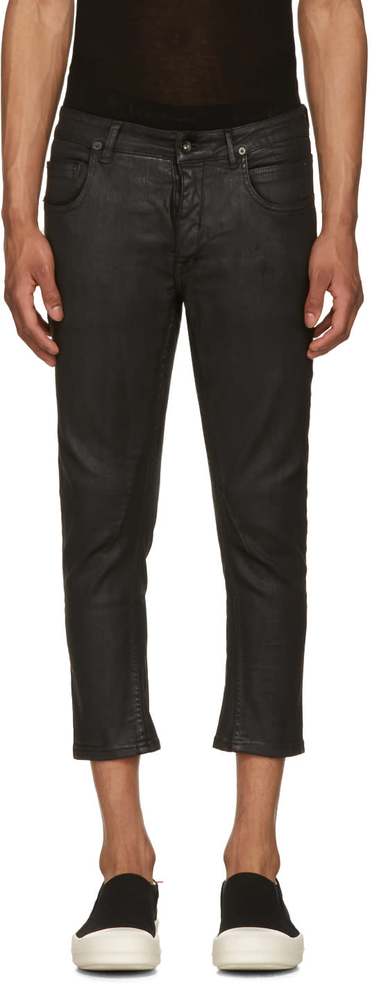 Rick Owens Drkshdw Black Cropped Detroit Jeans