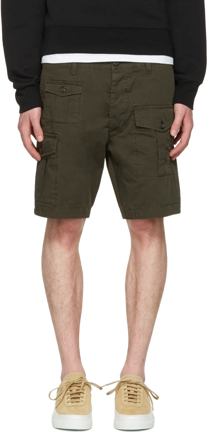 Dsquared2 Green Cargo Shorts