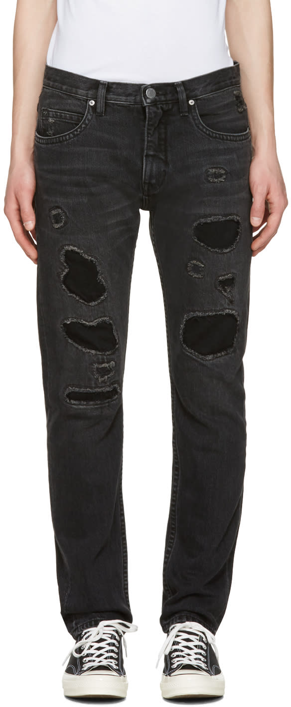 Helmut Lang Black Mr 87 Destroy Jeans