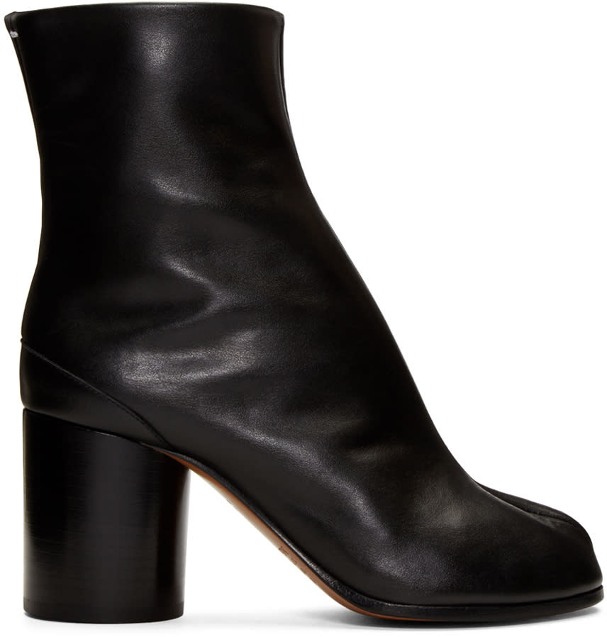 Maison Margiela Black Leather Tabi Boots