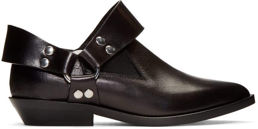 Mm6 Maison Margiela Black Low Harness Boots