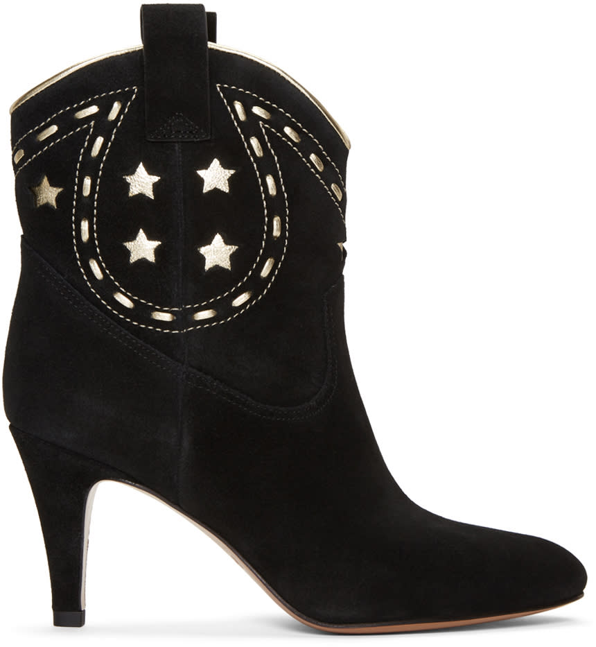 Marc Jacobs Black Suede Georgia Cowboy Boots