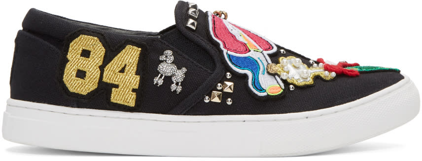 Marc Jacobs Black Embroidered Mercer Sneakers