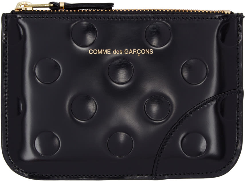 Comme Des Gar�ons Wallets Black Patent Polka Dot Pouch