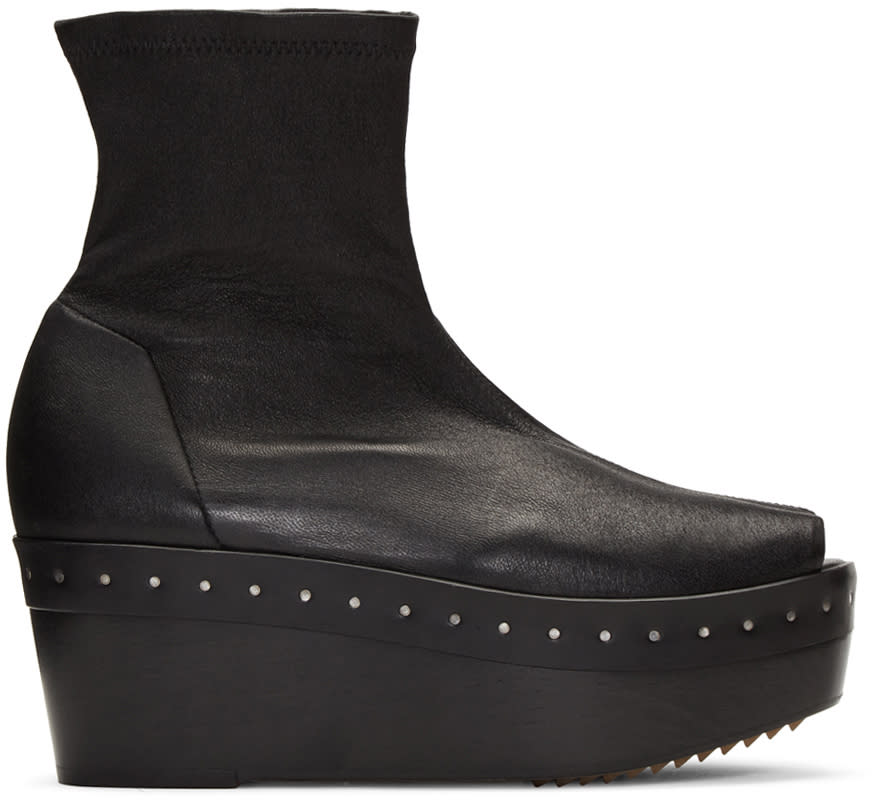 Rick Owens Black Sock Sabot Boots