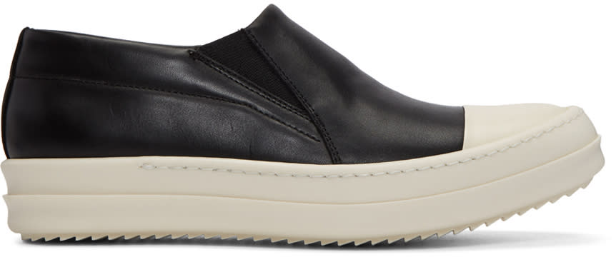 Rick Owens Black Boat Slip-on Sneakers