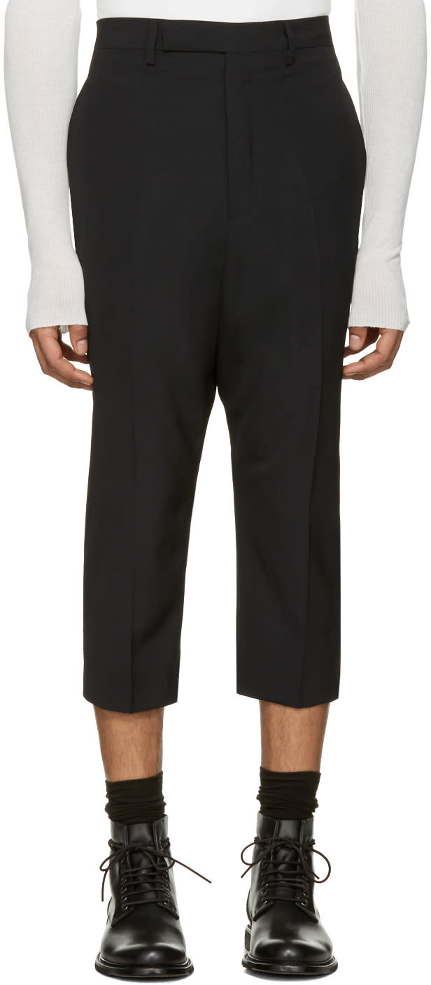 Rick Owens Black Extreme Cropped Trousers