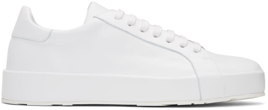 Jil Sander White Leather Sneakers
