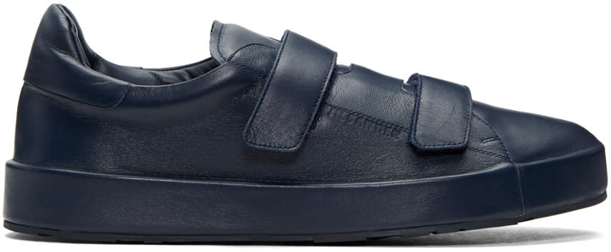 Jil Sander Navy Triple Velcro Sneakers