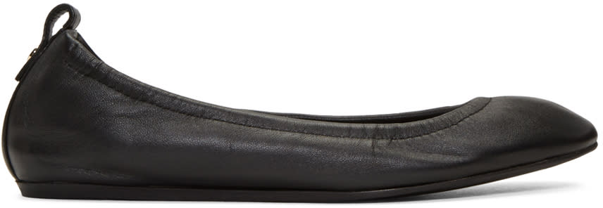 Lanvin Black Leather Classic Ballerina Flats