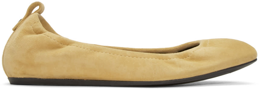 Lanvin Tan Suede Classic Ballerina Flats
