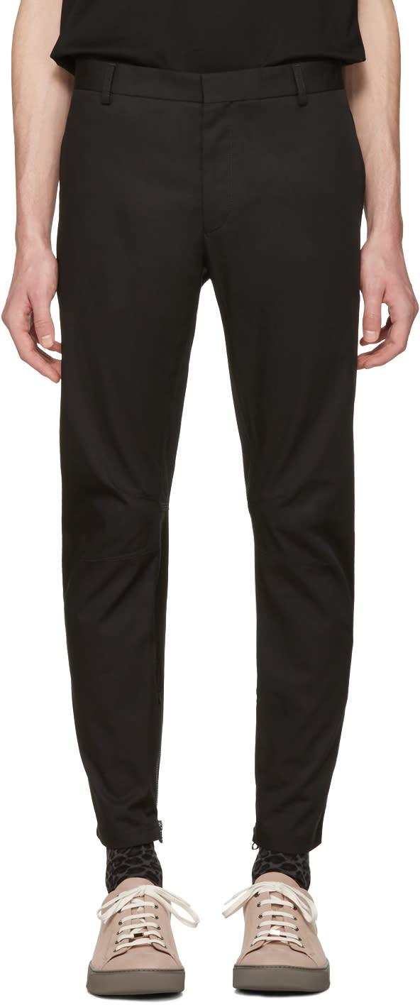 Lanvin Black Biker Chino Trousers