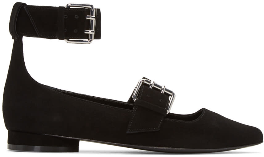 Opening Ceremony Black Suede Fletcher Ballerina Flats