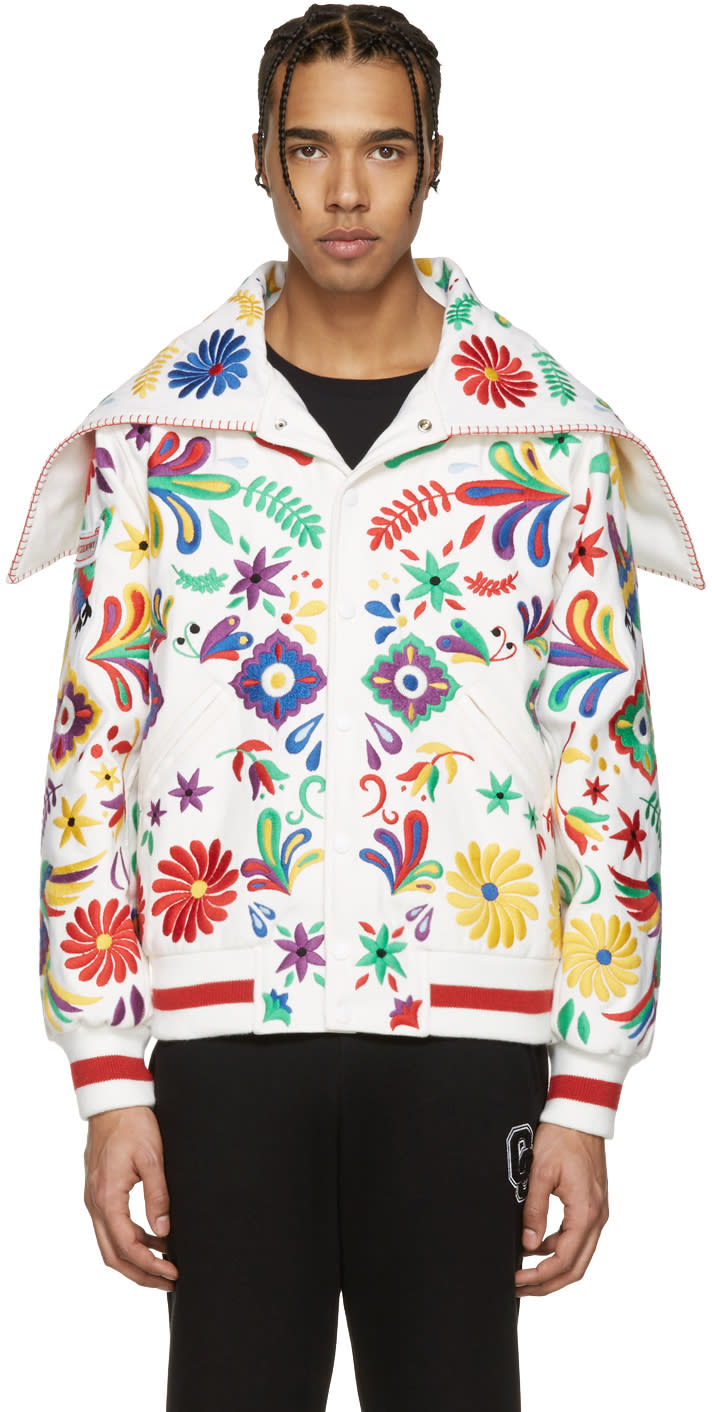 Opening Ceremony ホワイト メキシコ グローバル バーシティ ジャケット