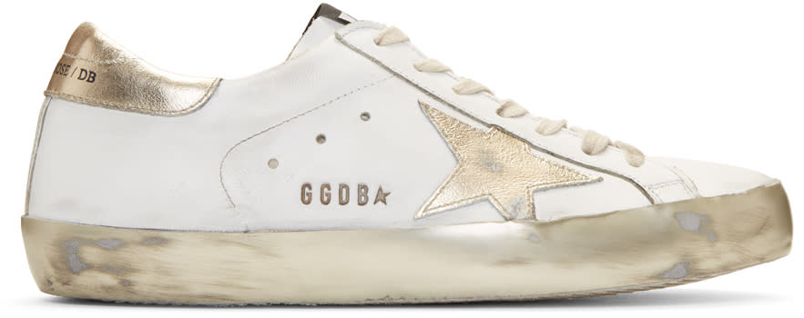 Golden Goose White Sparkle Superstar Sneakers