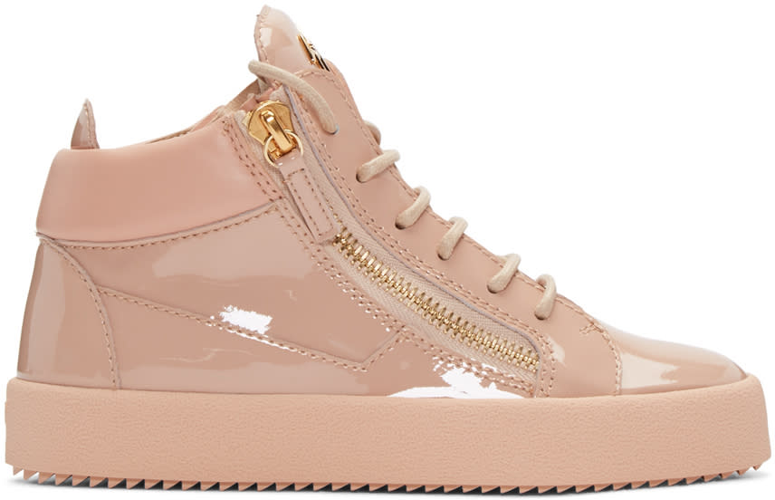 Giuseppe Zanotti Pink Patent London High-top Sneakers