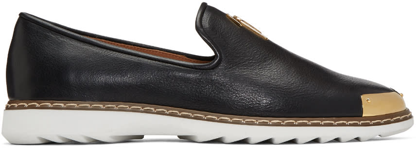 Giuseppe Zanotti Black Leather Kevin 10 Loafers