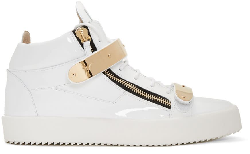 Giuseppe Zanotti White Patent London High-top Sneakers