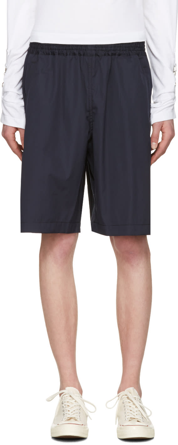 Comme Des Garcons Shirt Navy Workstitch Shorts