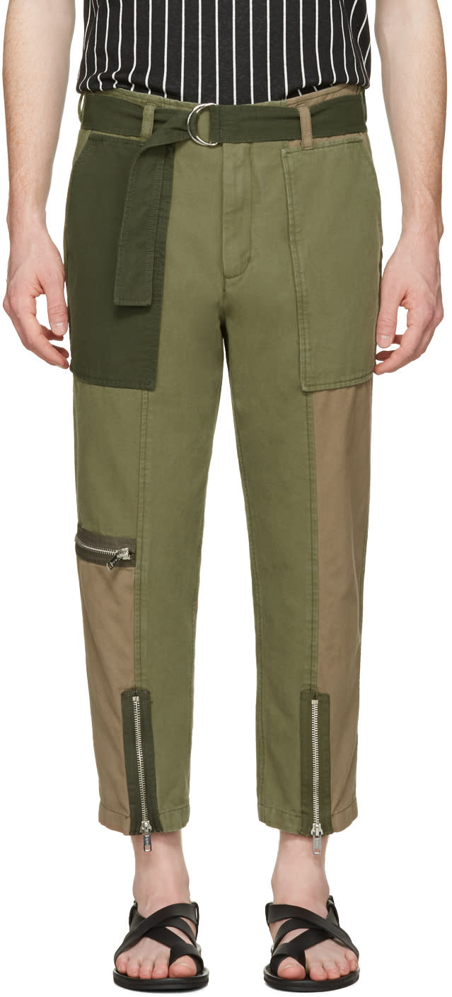 3.1 Phillip Lim Green Patchwork Flight Trousers