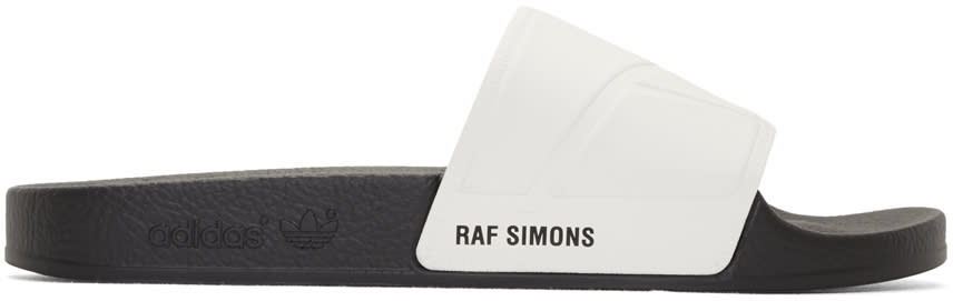 Raf Simons Off-white Adidas Originals Edition hold Firmly This Side Up Adilette Bunny Sandals