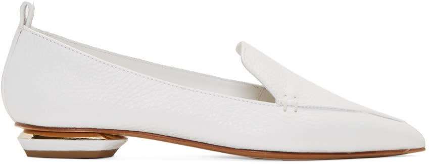 Nicholas Kirkwood White Leather Beya Loafers