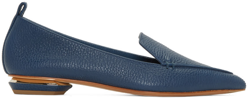 Nicholas Kirkwood Blue Leather Beya Loafers