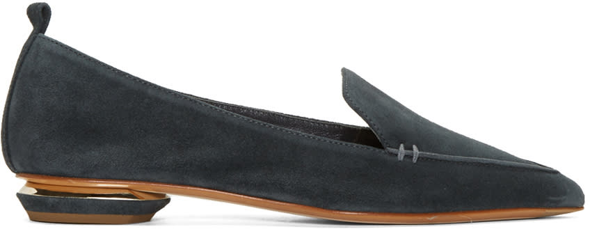 Nicholas Kirkwood Grey Suede Beya Loafers