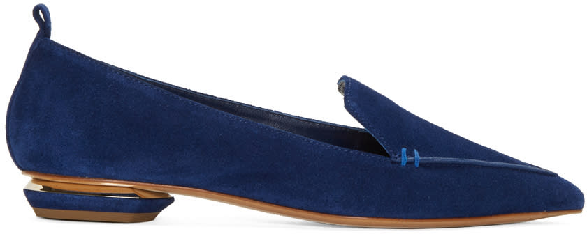 Nicholas Kirkwood Blue Suede Beya Loafers