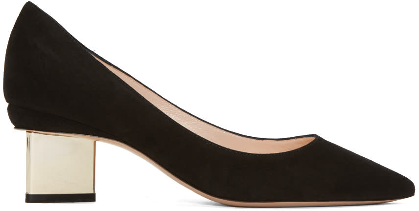 Nicholas Kirkwood Black Suede Prism Heels