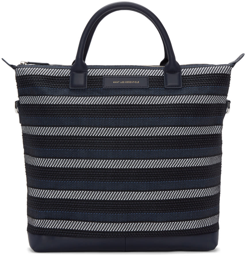 Want Les Essentiels ネイビー キャンバス and コード オヘア トート